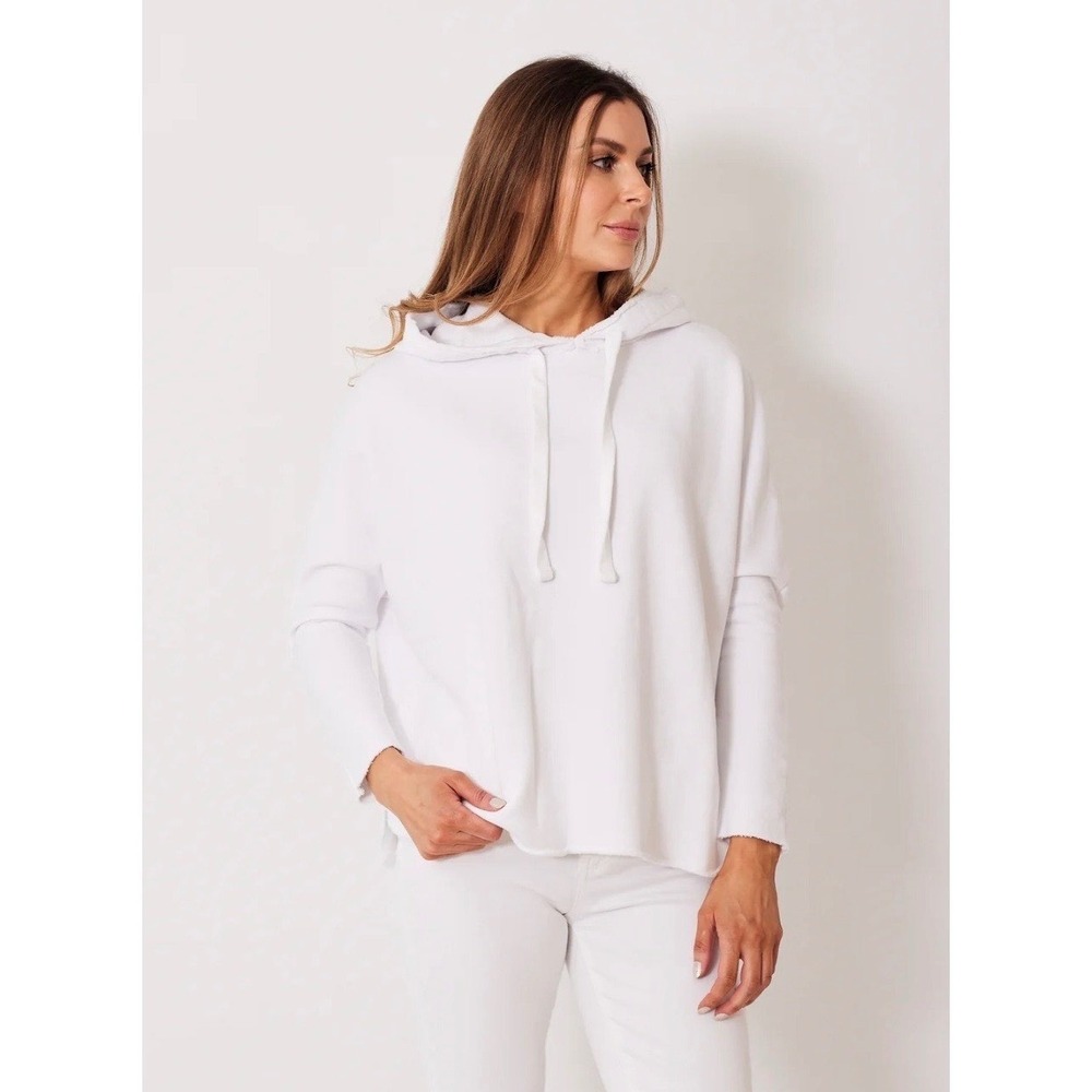 Frank & Eileen Kane Capelet Oversized Hoodie Sweatshirt Size L White Comfort NEW - Picture 2 of 16